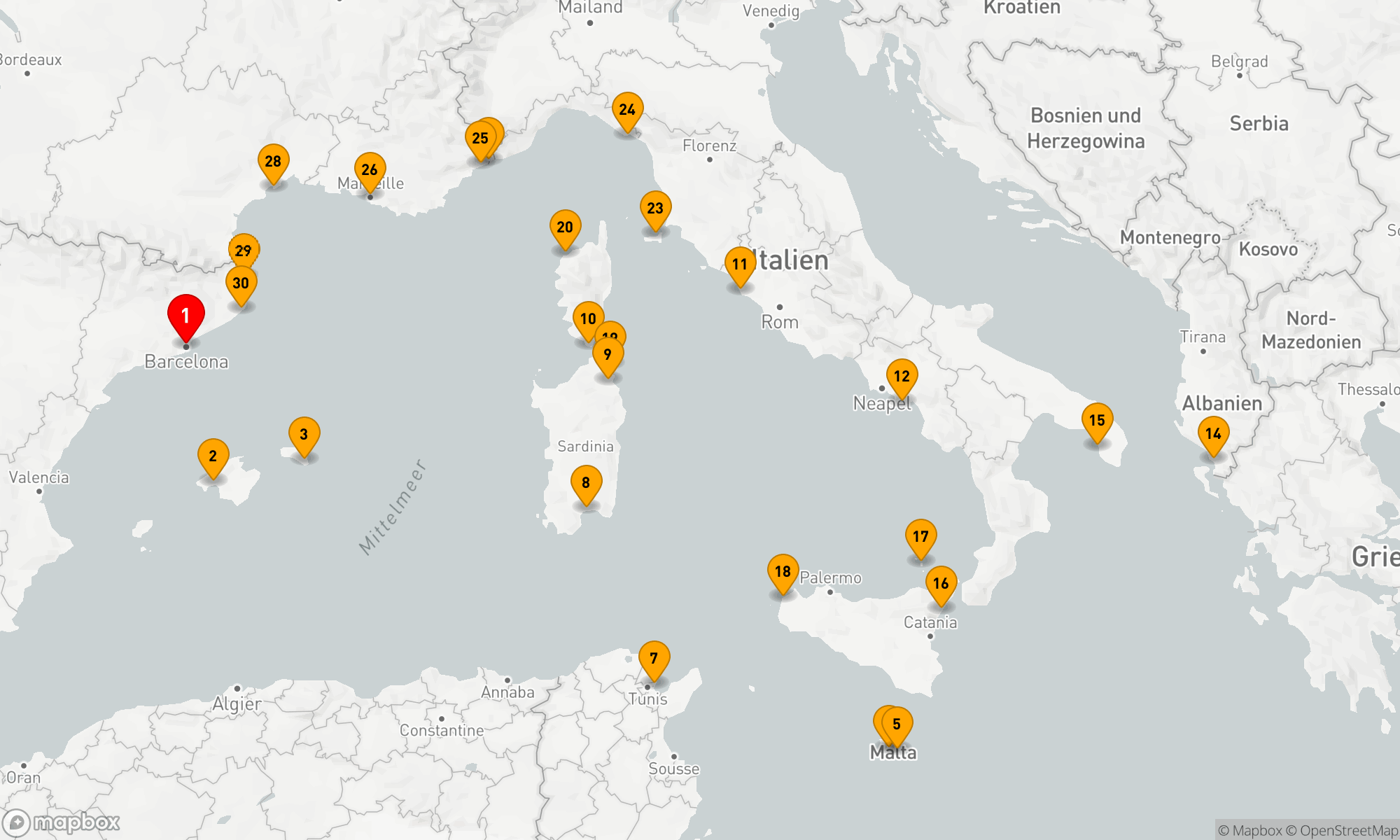 SPANISCHE, FRANZÖSISCHE & ITALIENISCHE RIVIERA ERKUNDUNG