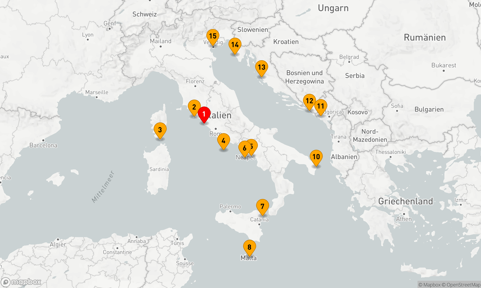 Mediterrane Traumreise von Rom nach Venedig
