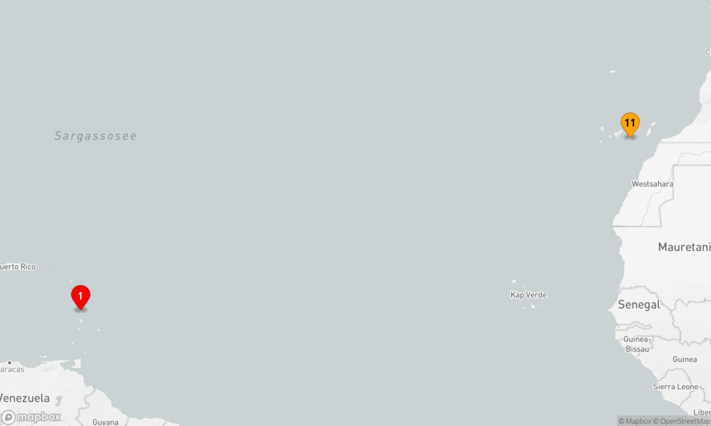 Ozean-Kreuzfahrt : Fort de France - Las Palmas