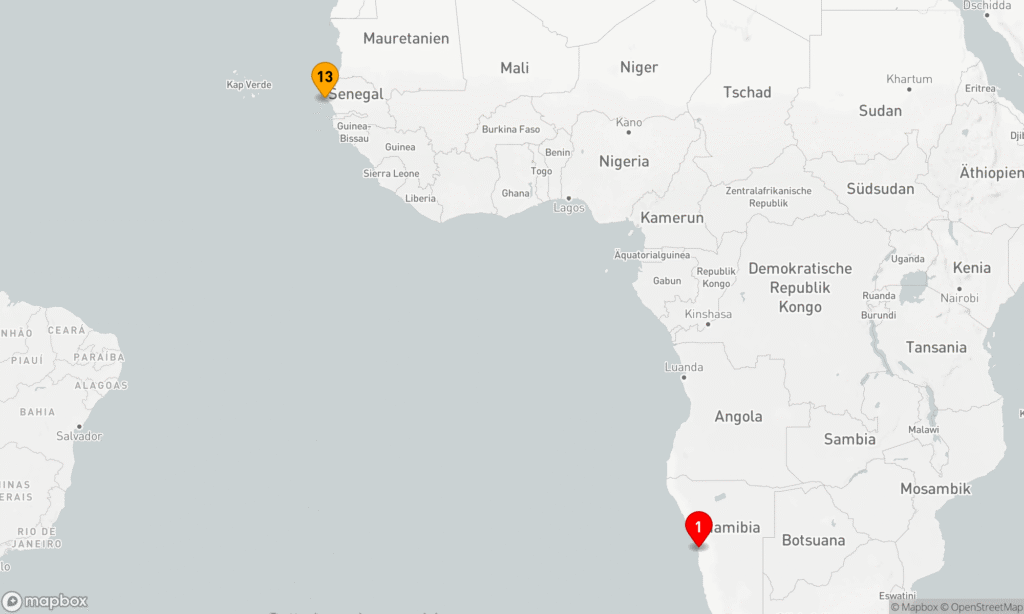 Ozean-Kreuzfahrt: Walvis Bay - Dakar